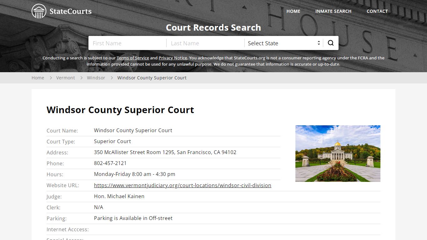 Windsor County Superior Court - State Courts